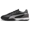 Image de PUMA Chaussures de football unisexes King Match TT - Noir/blanc/gris foncé - Taille 44 EU, Puma Black PUMA White, Cool Dark Gray, 44 EU