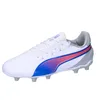 Image de PUMA King Match Fg/AG Jr, Chaussures de Football Unisexe-Adulte, Puma White Bluemazing Flat Light Gray, 37 EU