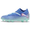 Image de PUMA Future 7 PRO Fg/AG Jr, Chaussures de Football Unisexe-Adulte, Bluemazing Puma White Electric Peppermint, 34.5 EU