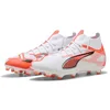 Image de PUMA Chaussure de football unisexe Ultra 5 Match+ Fg/Ag, Puma PUMA blanche, noire, rouge éclatante, 39 EU