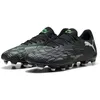 Image de PUMA Chaussures de football Future 8 Play Fg/Ag, Puma Black PUMA Silver Fluo Green, 45 EU