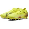 Image de PUMA Chaussures de football unisexes Future 8 Match MXSG, Yellow Alert Black Sun Struck Pink, 44 EU
