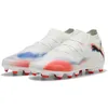 Image de PUMA Future 8 Pro Fg/Ag Jr Chaussures de football unisexes pour enfant, Puma PUMA blanche, noire, rouge éclatante, 34.5 EU