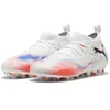 Image de PUMA Future 8 Match Mg Jr Chaussures de football unisexes pour enfant, Puma PUMA blanche, noire, rouge éclatante, 5 UK
