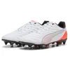 Image de PUMA Chaussures de football King Pro MxSG pour adulte, Blanc argenté brillant rouge métallisé, 44 EU