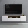 Image de Mai & Mai Meuble TV Suspendu Table TV Salon Marron Clair + Blanc Mat 180cm