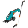 Image de Gardena kit cisaille à gazon ComfortCut Li + manche télescopique + roues : kit de cisailles à gazon pour couper les bordures sans se baisser (9858-20)