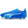 Image de PUMA Ultra Ultimate FG/AG Chaussures de football unisexe pour adulte, Bleu/blanc/vert (Ultra Blue White Pro Green), 45 EU