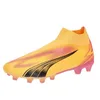 Image de PUMA Chaussures de football Ultra Match+ Ll Fg/Ag pour homme, Sun Stream PUMA Black Sunset Glow, 40.5 EU