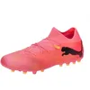 Image de PUMA Chaussures de football Future 7 Match Mg pour homme, Sunset Glow PUMA Black Sun Stream, 42 EU