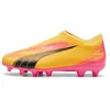 Image de PUMA Ultra Match Ll FG/AG Jr, Chaussures de football unisexes pour enfant, Sun Stream Puma Black Sunset Glow, 38 EU