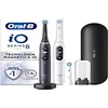 Image de Oral-B iO 8 Brosses À Dents Électriques Rechargeables, Manches Blanc Et Noir connectés Bluetooth Avec Technologie Magnétique, Cadeau Fêtes des Pères 3 Brossettes, 1 Étui De Voyage