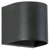 Image de Applique murale d'extérieur LED ronde IP54 230 V AC, haut/bas, 10 W, 3000 K, 800 lm, aluminium/acrylique, noir structuré