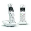 Image de Gigaset AS690 Duo - Téléphone fixe sans fil, 2 combinés avec grand écran rétroéclairé pour un affichage ultra lisible, fonction blocage d'appels - Blanc [Version Française]