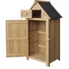 Image de Wiltec Abri de jardin   770 x 540 x 1370 mm   en bois d’Épicéa   avec Toit en bitume et 2 portes   Cabane Remise pour rangement outils pour Jardin, Terrasse & Balcon