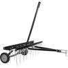 Image de Wiltec Scarificateur Trainé Largeur de travail 100cm Ressorts en acier 16,5 cm Hauteur réglable 18 et 22 cm Scarificateur Poids 15 Kg Pelouse pour Tracteur tondeuse Roues en caoutchouc ATV