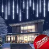 Image de Monzana® Lumières de Noël pluie météores 50 cm 10 tubes 480 LED blanc froid extérieur décoration jardin résistant à l'eau