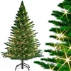 Image de CASARIA® Sapin de Noël artificiel 140 cm PE avec guirlande lumineuse 150