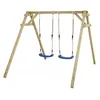 Image de WICKEY Balançoire pour enfants Smart Move - Balançoire bleu & châssis en bois, portique de balançoire extérieur, balançoire double, balançoire en bois pour enfants dans le jardin