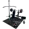 Image de GORILLA SPORTS® Banc de musculation - Avec support d'haltères réglable, tour de traction, papillon, curlpult, curler les jambes et kit d'haltères de 100 kg - Banc d'entraînement, station de fitness, station d'entraînement (noir)