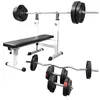 Image de GORILLA SPORTS® Banc de musculation - Avec étagère et station de dip, kit d'haltères 100 kg, hauteur et angle d'inclinaison réglables, pliable, banc de poussée, banc plat, multifonction, banc d'entraînement (blanc)