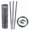 Image de Clôture de jeu 50m clôture forestière clôture de pâturage maille nouée 150/19/15 + poteaux + fil de tension