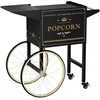 Image de Royal Catering Chariot à popcorn RCPT-BGWG-1 - 94 cm - 4 roues - Noir/doré - Tôle d'acier laquée - 37 x 51 cm - 2 freins de stationnement