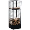 Image de CLP Forrest Support en métal pour bois de cheminée, en métal, noir, aide à l'empilage stable pour bois de chauffage, couleur : noir