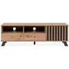 Image de Meuble TV - MEDAN - 1 porte + 2 tiroirs - Chene artisan et anthracite