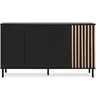 Image de Buffet - MONZA - Décor noir / chene artisan - 3 portes - 4 tiroirs - 160 x 90 x 40 cm