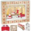 Image de Brubaker Calendrier de l'Avent en bois à remplir   Père Noël dans la forêt avec éclairage LED   Calendrier de Noël réutilisable DIY 35,5 x 6 x 27 cm