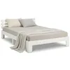 Image de Homestyle4u 1892, Lit Double en Bois de pin Massif 120x200, Lit Double avec sommier à Lattes, Blanc, Pin Massif
