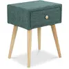 Image de Table de chevet avec tiroir en tissu turquoise
