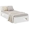 Image de Homestyle4u 2190, Lit Simple en Bois 90x200, lit Simple avec sommier à Lattes, Blanc, pin Massif