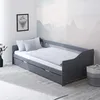 Image de Homestyle4u Lit gigogne 90x200 cm - Couleur Gris