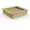 Image de WICKEY Bac à sable en bois King Kong 120 x 120 cm pour enfants, aire de jeux dans le jardin en bois, aire de jeux d'aventure durable pour enfants