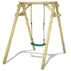 Image de WICKEY Balançoire pour enfants Support de balançoire Smart One - balançoire bleu avec portique de balançoire, balançoire individuelle, balançoire en bois pour le jardin