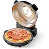 Image de Wiltec Mini four à pizza avec plaque en pierre céramique   360 x 360 x 180 mm   400 °C max.   avec Plaque en pierre céramique Ø 32 mm, Fenêtre de visualisation, 2 Éléments chauffants et Minuterie