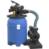 Image de Wiltec Filtre à sable et particules   250 W   capacité 14 l / 10 kg   10 000 l/h   avec Vanne 5 positions et Pompe de filtrage auto-amorçante   Cuve de filtration pour Piscine hors-sol Swimmingpool