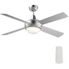 Image de Wiltec Ventilateur de plafond silencieux 65 W, 4 pales, Ø 130 cm, max. 30 m², plafonnier intégré, brasseur d’air avec lampe lustre luminaire