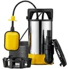 Image de Wiltec Pompe à eau immergée 3 en 1 à aspiration plate 850 W   15000 l/h   Jusqu’à 1 mm   Refoulement max. 8,5 m, profondeur max. 7 m   Interrupteur à flotteur, Thermorégulateur   Pompe submersible