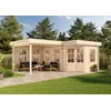 Image de Alpholz Abri de Jardin 5 Coins Pepe-28 en Bois Massif | Maison de Jardin Avec Paroi de 28 mm d'Épaisseur | Abri à Outils 442 x 302 cm + 300 cm | Toit