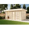 Image de Alpholz Abri de jardin Modern-E en bois (naturel) avec paroi de 28 mm d'épaisseur, 470 x 320 cm, toit plat