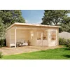 Image de Alpholz Abri de jardin Carl-28 en bois massif - Avec paroi de 28 mm d'épaisseur - Matériel de montage inclus - 598 x 300 cm - Toit en pente