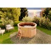 Image de FinnTherm Bergen Cuve thermale, tonneau de bain en bois Ø 200 x 101 cm, pour 6 à 8 personnes, avec échelle d'accès, bassin, bac de bain
