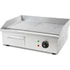 Image de VERTES Plancha Professionnelle 3000W en Acier Inox (Surface de Gril Rainurée 55x35cm, Thermostat, Température 50-300°C, Protection Contre les Éclaboussures et la Chaleur, Bac de Récupération)