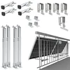 Image de NuaSol Support de balustrade pour balcon Fixation pour 2 panneaux solaires et un onduleur photovoltaïque | Angle d'inclinaison 0° & 25-45°| Largeur de balustrade jusqu'à 80x80mm, argenté