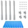 Image de NuaSol Kit de montage photovoltaïque pour toit en tôle trapézoïdale | Fixation pour 1 module | Profil en T 40 cm | Support de panneau solaire avec pince d'extrémité et vis pour panneaux solaires de 30
