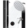 Image de AREBOS Douche Solaire | 35 litres | 216cm | INCL. Capot de Protection |avec thermomètre intégré | pommeau de Douche Rond | avec Douche de Pied | |Noir