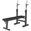 Image de GORILLA SPORTS® Banc de Musculation - avec Support de Barres - Réglable, Multifonction, Pliable, Inclinable, Charge Max. 200kg, Noir/Blanc - Banc d'Haltérophilie, Banc de Poids, Entraînement, Fitness